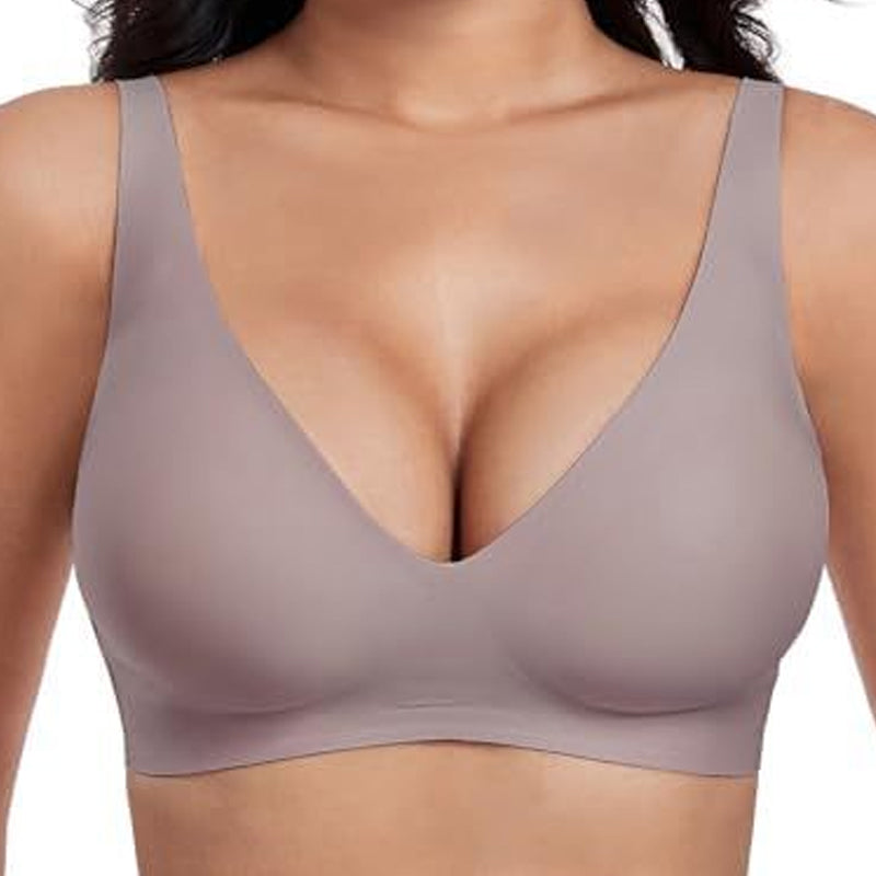 💕Women's Jelly Wireless Comfort Bra Push Up Deep V Seamless Everyday Bralette