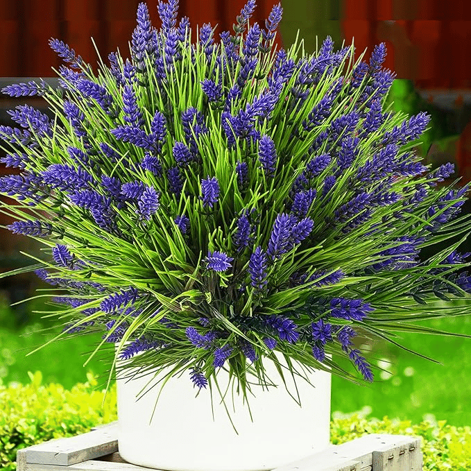 🪻Flash Sale-50% Off🔥Lavender Artificial Flowers,UV Resistant Outdoor Fake Plants(1 Bundle length 13.8inches)