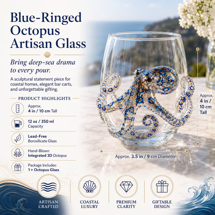 🌊 3D Ocean Animal Glass – Sculptural Marine Life Drinkware