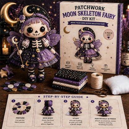 🔥HOT SALE 49% OFF🎃🧙‍♀️Patchwork Skeleton Witch Girl DIY Kit👻🦴🎃  – Handmade Halloween Wall & Door Décor