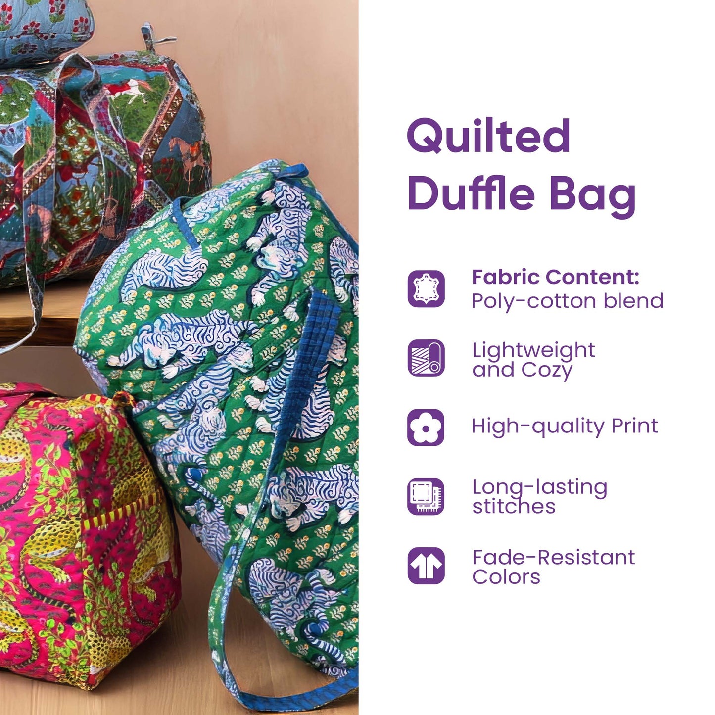 Hippie Journey Quilted Duffle Bag GFTOTP10823