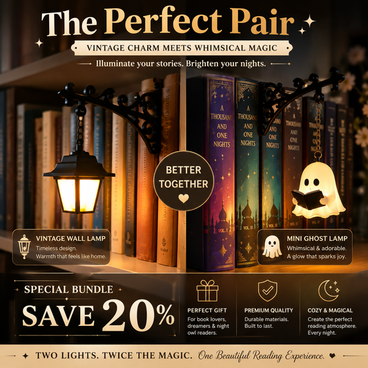 Limited Edition📚👻 Enchanted Bookshelf Lantern Bundle – Library Lantern & Ghost Lantern Set