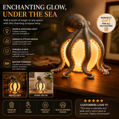 🐙 Octopus Ocean Decor Table Lamp – Coastal Ambient Lighting & Artistic Home Décor