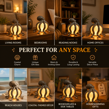 🐙 Octopus Ocean Decor Table Lamp – Coastal Ambient Lighting & Artistic Home Décor