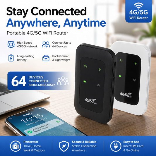 ⚡ Portable WiFi Hotspot – Fast Global Internet Anywhere, No SIM Card, No Roaming Fees
