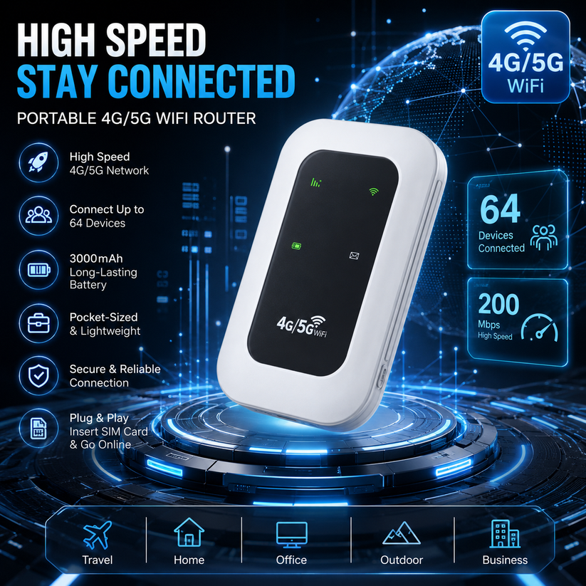 All features overview 200Mbps 3000mAh 64 devices