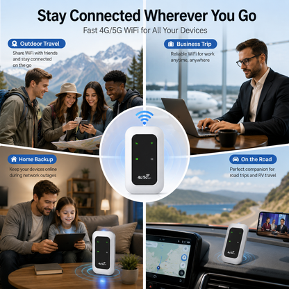 ⚡ Portable WiFi Hotspot – Fast Global Internet Anywhere, No SIM Card, No Roaming Fees