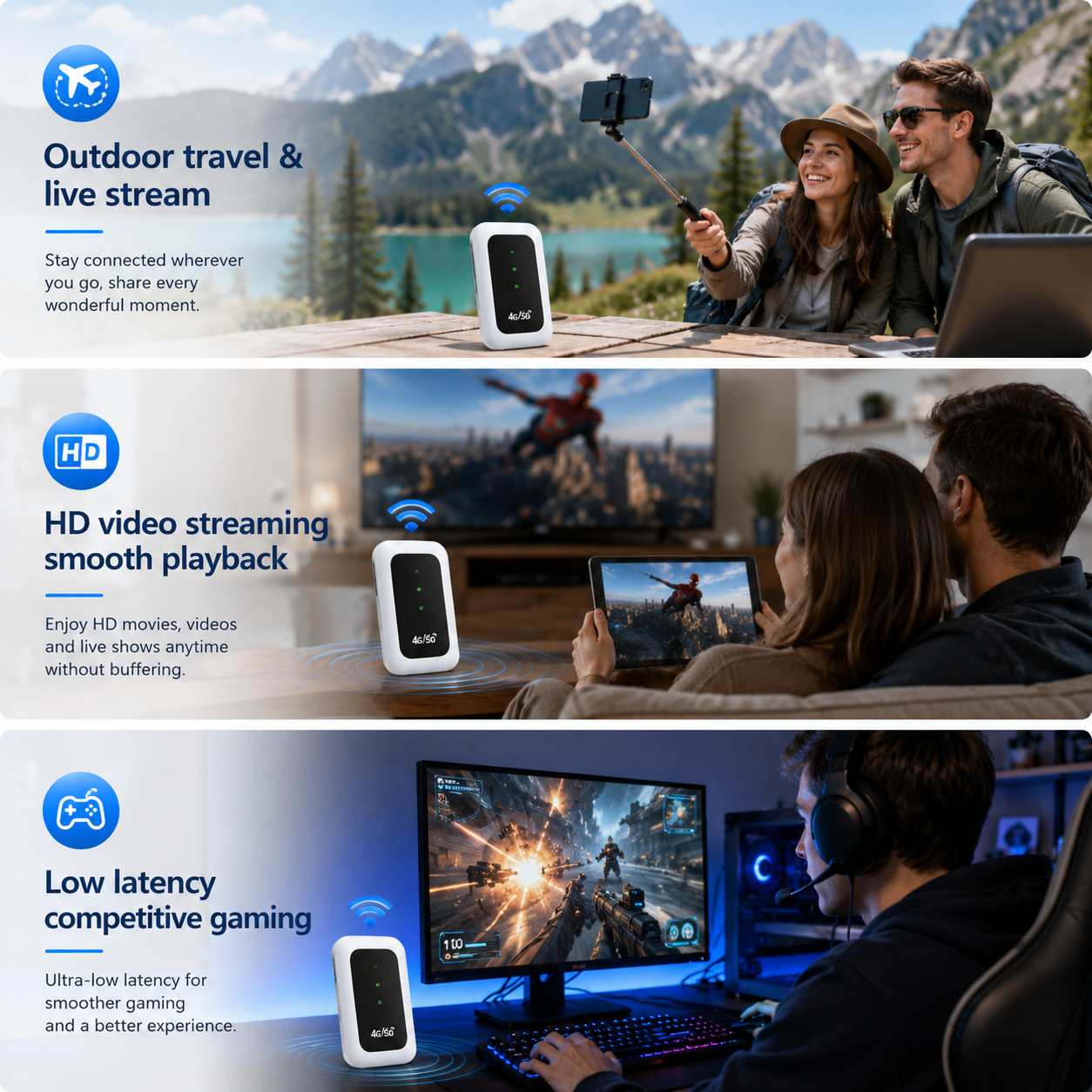 ⚡ Portable WiFi Hotspot – Fast Global Internet Anywhere, No SIM Card, No Roaming Fees