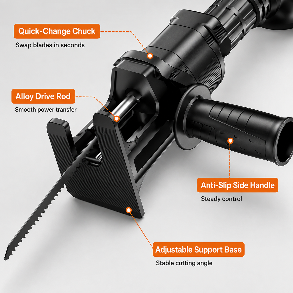 🪚 Electric Drill to Reciprocating Saw Conversion Attachment