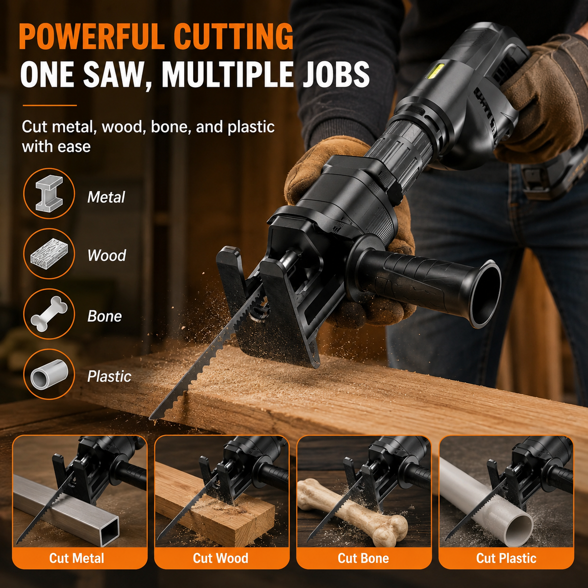 🪚 Electric Drill to Reciprocating Saw Conversion Attachment