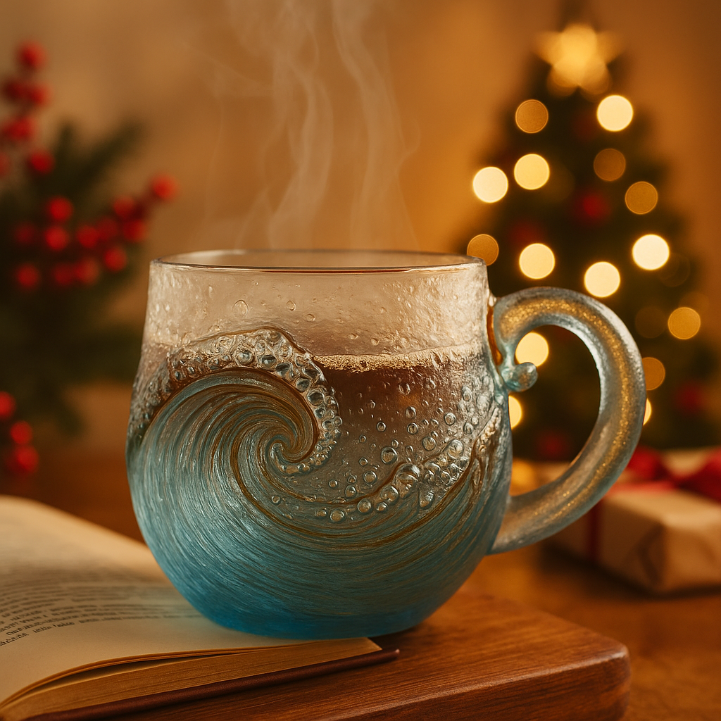 🎄Christmas Best Gifts🔥 Unique Handcrafted Sea Glass Ocean Wave Mug🎁Free Gifts