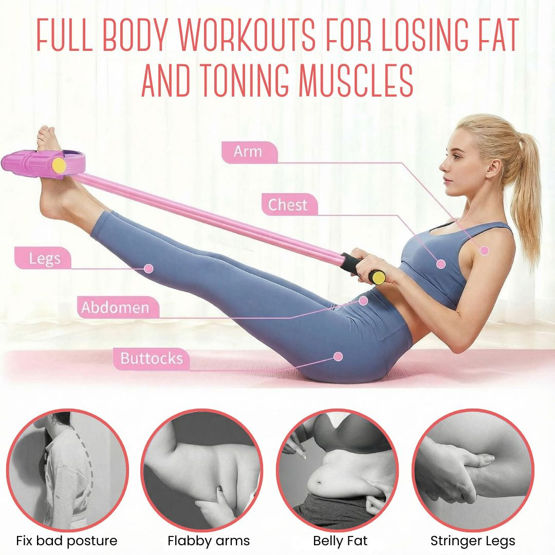 🔥Last Day Promotion 🤩| 💪6-Tube Resistance Band Trainer – Full Body Workout Anywhere🏋️