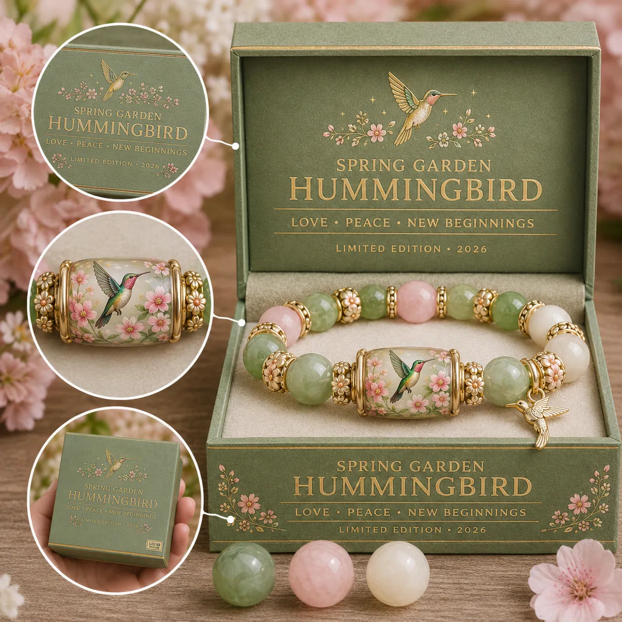 🌿 Love, Peace & Spring Blessings 💖 | 2026 Limited Edition Bracelet - With Gift Box