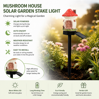 ✨Last Day: 47% OFF🔥Solar Fairy-Tale Mushroom Cottage Garden Light – Whimsical Warm Glow for Paths, Patios & Flower Beds 🍄🌙