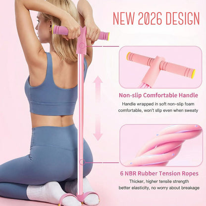 🔥Last Day Promotion 🤩| 💪6-Tube Resistance Band Trainer – Full Body Workout Anywhere🏋️