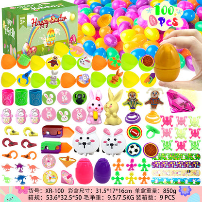 2026 Cross-Border New Easter Toy Set For Children Diy Bunny Car Easter Egg Easter Gashapon Gift