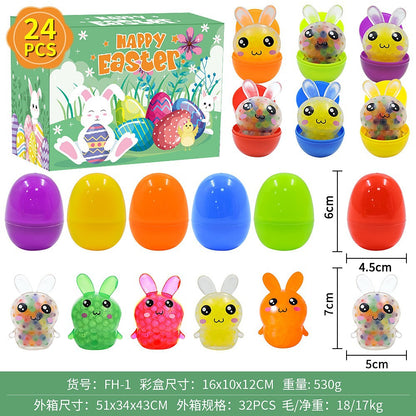 2026 Cross-Border New Easter Toy Set For Children Diy Bunny Car Easter Egg Easter Gashapon Gift