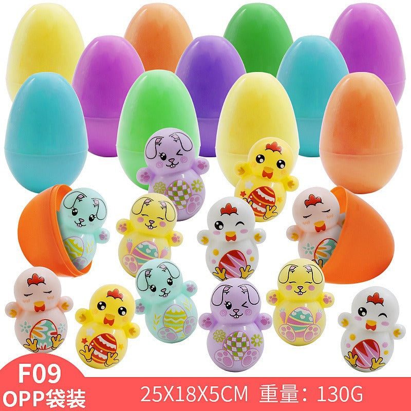 2026 Cross-Border New Easter Toy Set For Children Diy Bunny Car Easter Egg Easter Gashapon Gift