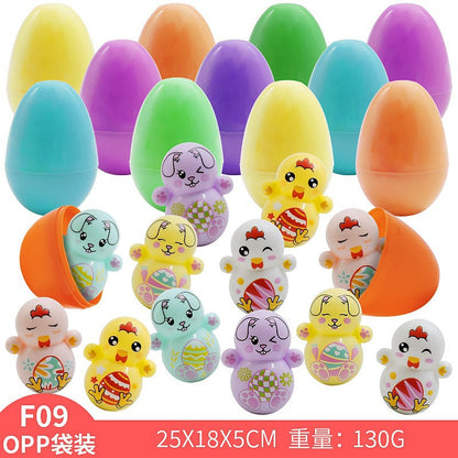 2026 Cross-Border New Easter Toy Set For Children Diy Bunny Car Easter Egg Easter Gashapon Gift