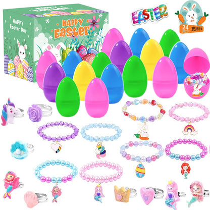 2026 Cross-Border New Easter Toy Set For Children Diy Bunny Car Easter Egg Easter Gashapon Gift