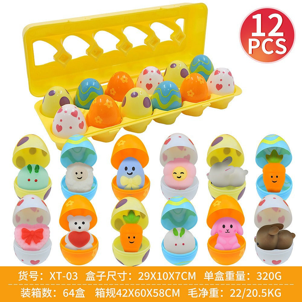 2026 Cross-Border New Easter Toy Set For Children Diy Bunny Car Easter Egg Easter Gashapon Gift