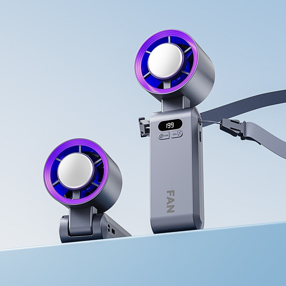 Upgraded Handheld Portable Turbo Fan with Ice Cooler & Variable Speed