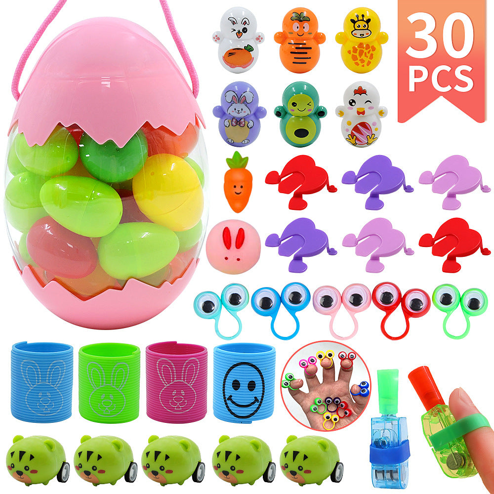 2026 Cross-Border New Easter Toy Set For Children Diy Bunny Car Easter Egg Easter Gashapon Gift