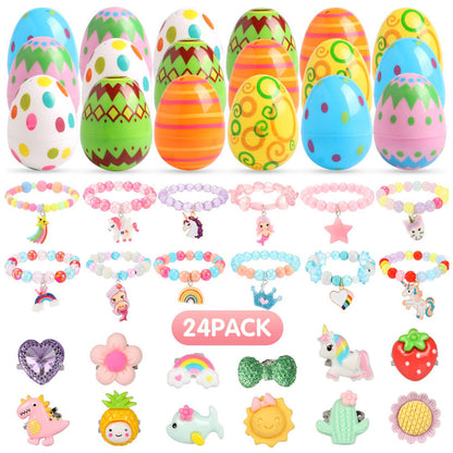2026 Cross-Border New Easter Toy Set For Children Diy Bunny Car Easter Egg Easter Gashapon Gift