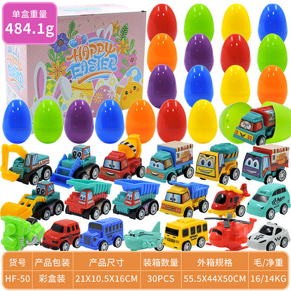 2026 Cross-Border New Easter Toy Set For Children Diy Bunny Car Easter Egg Easter Gashapon Gift