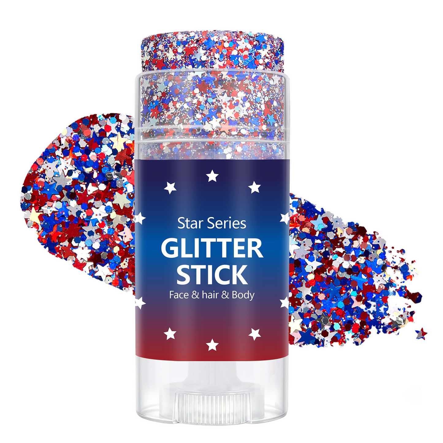🔥LAST DAY 50% OFF 4th of July Glitter Stick - Red White Blue Patriotic Sparkle Gel for Face Hair & Body