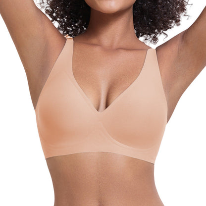 💕Women's Jelly Wireless Comfort Bra Push Up Deep V Seamless Everyday Bralette