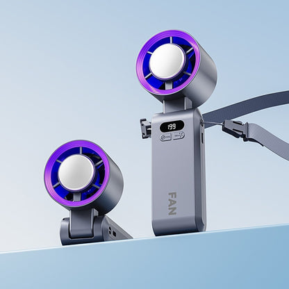 Upgraded Handheld Portable Turbo Fan with Ice Cooler & Variable Speed