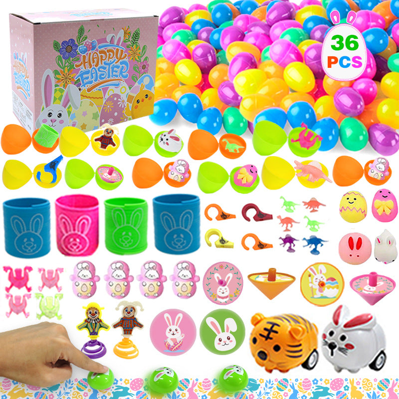 2026 Cross-Border New Easter Toy Set For Children Diy Bunny Car Easter Egg Easter Gashapon Gift