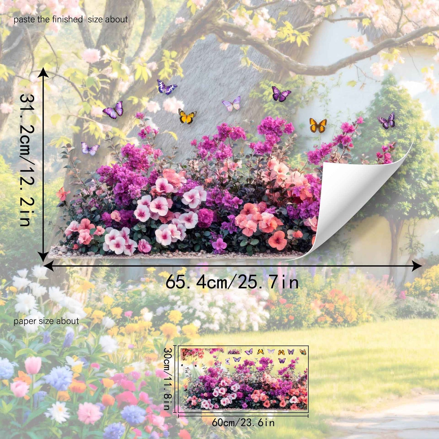 💐Colorful Floral Bouquet Window Sticker🖼️(Cut to size freely)