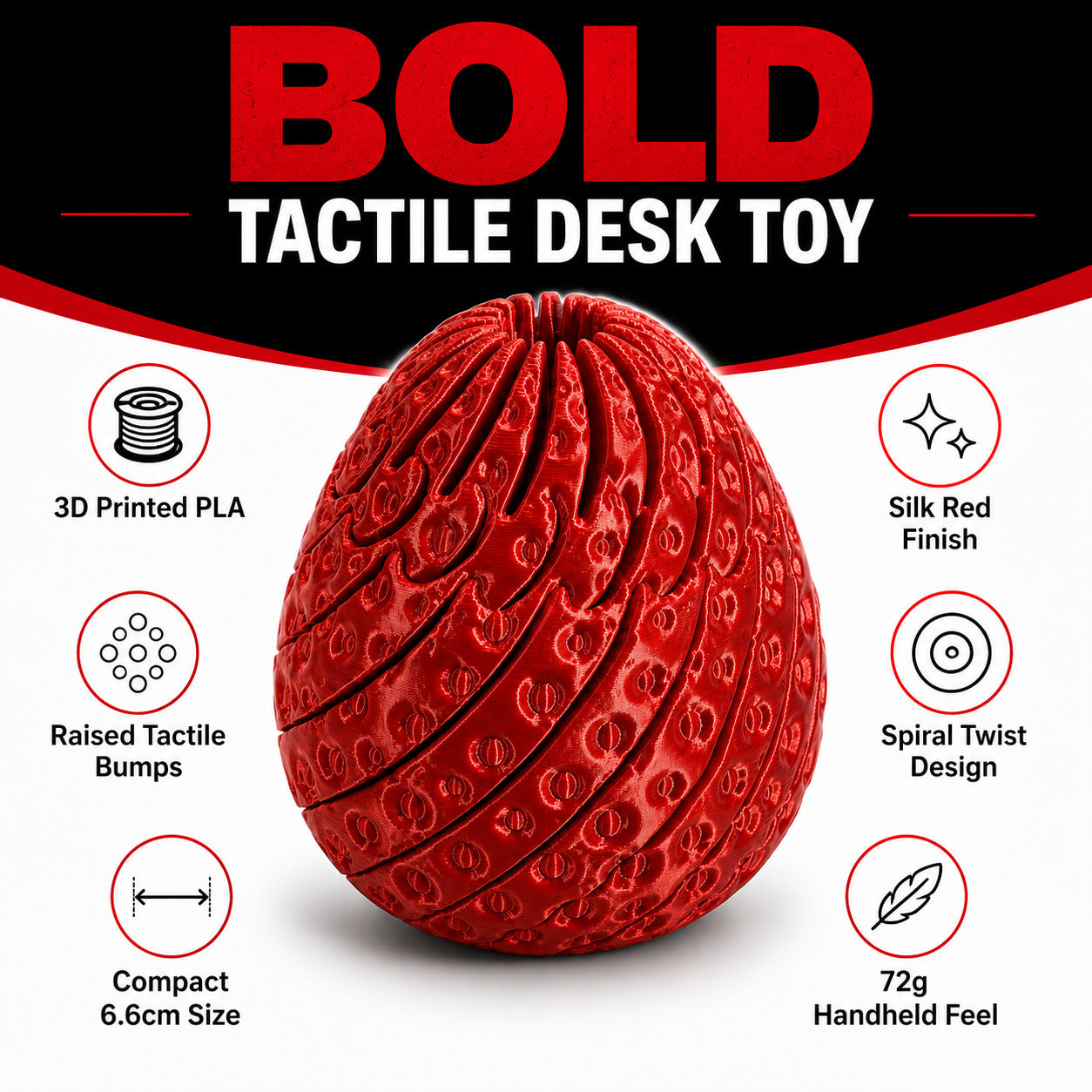 🔥Last Day 55% OFF 🍓3D Printed Twisty Strawberry Fidget Toy