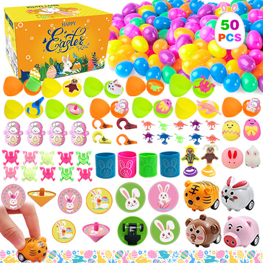 2026 Cross-Border New Easter Toy Set For Children Diy Bunny Car Easter Egg Easter Gashapon Gift