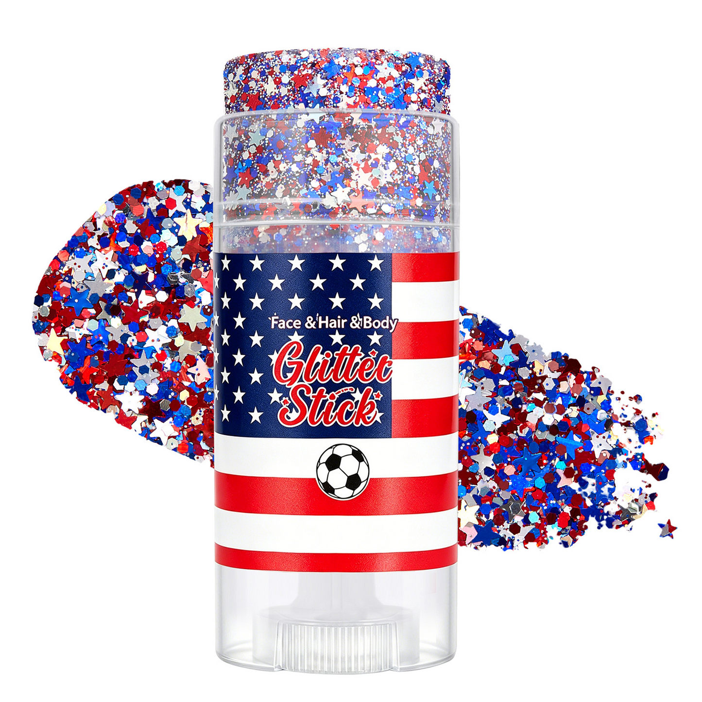 🔥LAST DAY 50% OFF 4th of July Glitter Stick - Red White Blue Patriotic Sparkle Gel for Face Hair & Body