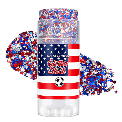 🔥LAST DAY 50% OFF 4th of July Glitter Stick - Red White Blue Patriotic Sparkle Gel for Face Hair & Body