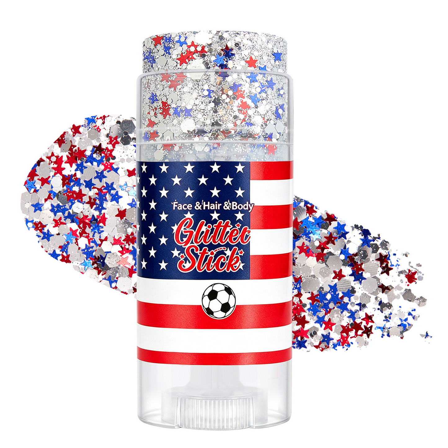 🔥LAST DAY 50% OFF 4th of July Glitter Stick - Red White Blue Patriotic Sparkle Gel for Face Hair & Body