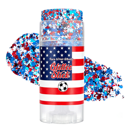 🔥LAST DAY 50% OFF 4th of July Glitter Stick - Red White Blue Patriotic Sparkle Gel for Face Hair & Body