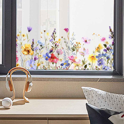 💐Colorful Floral Bouquet Window Sticker🖼️(Cut to size freely)