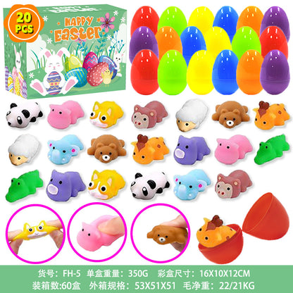 2026 Cross-Border New Easter Toy Set For Children Diy Bunny Car Easter Egg Easter Gashapon Gift