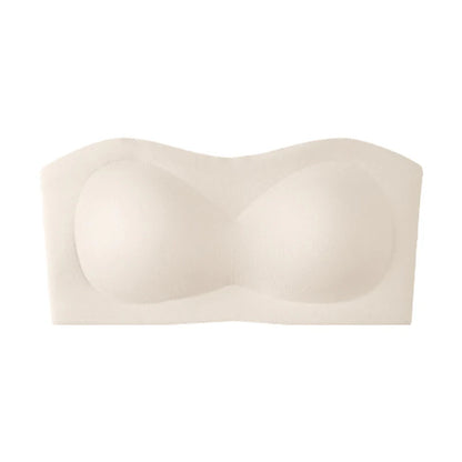 💞Womens Strapless Bras Push Up Bandeau Bra Non Slip Wireless Supportive Padded Bras Seamless Comfortable Tube Jelly Bra
