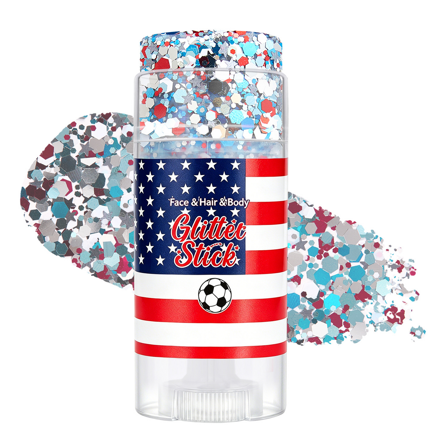 🔥LAST DAY 50% OFF 4th of July Glitter Stick - Red White Blue Patriotic Sparkle Gel for Face Hair & Body