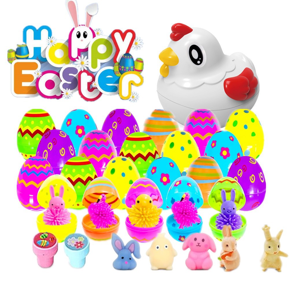 2026 Cross-Border New Easter Toy Set For Children Diy Bunny Car Easter Egg Easter Gashapon Gift