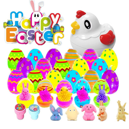 2026 Cross-Border New Easter Toy Set For Children Diy Bunny Car Easter Egg Easter Gashapon Gift
