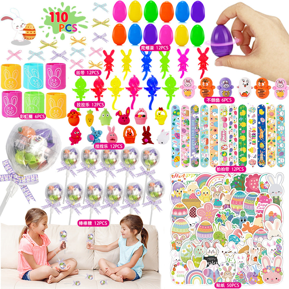 2026 Cross-Border New Easter Toy Set For Children Diy Bunny Car Easter Egg Easter Gashapon Gift