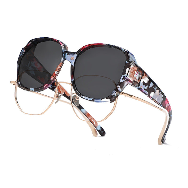 🎉BUY 1 GET 1 FREE 😎 Wraparound Cat-Eye Over Glasses Sunglasses – Full-Cover UV400 Shield Shades for Daylong Comfort 🕶️