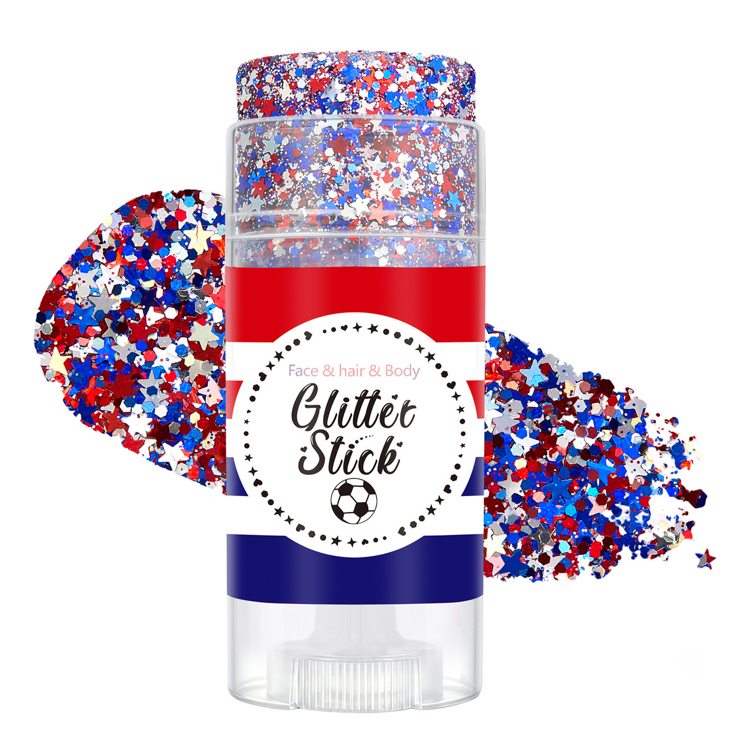 🔥LAST DAY 50% OFF 4th of July Glitter Stick - Red White Blue Patriotic Sparkle Gel for Face Hair & Body