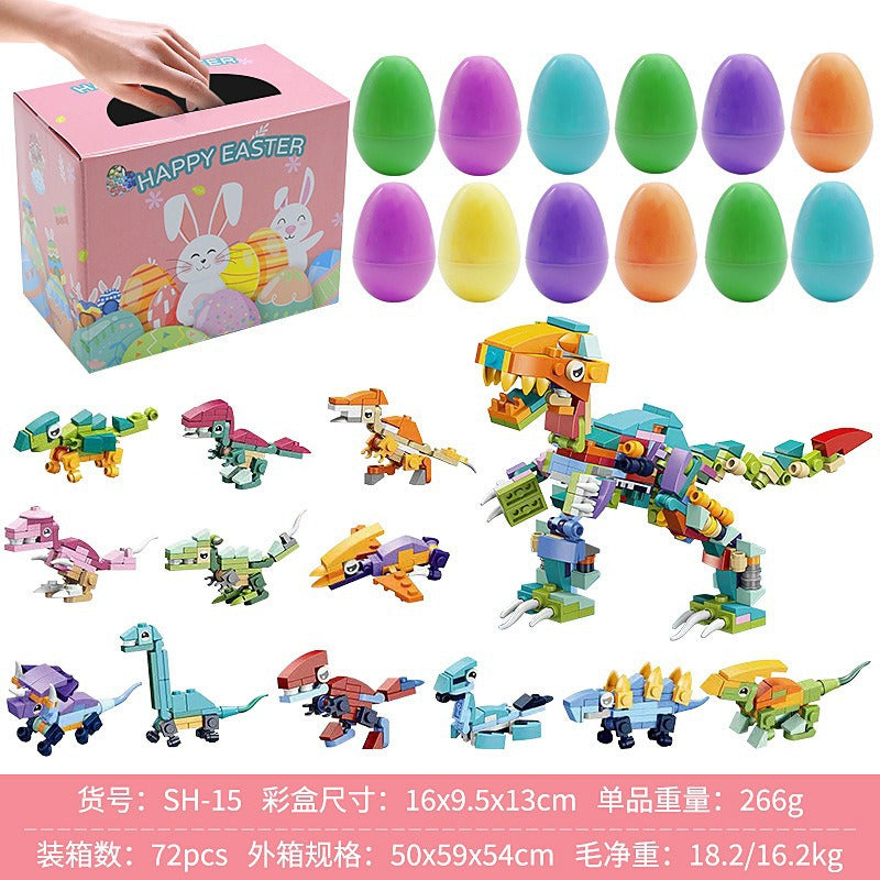 2026 Cross-Border New Easter Toy Set For Children Diy Bunny Car Easter Egg Easter Gashapon Gift